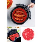 Privo Airfryer Pişirme Mati 20 cm Kırmızı Silikon Delikli Yuvarlak Isıya Dayanıklı Fırın ve Fritöz Matı