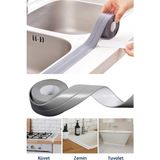 Privo Gri Su Sızdırmaz Lavabo Kenar Bandı 3,2 Metre Kendinden Yapışkanlı Izolasyon Bandı