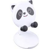 Privo Hayvan Figürlü Masaüstü Telefon Standı Sevimli Tasarım Sabit Tabanlı Telefon Tutucu (4 Model) - Panda - Beyaz