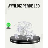 Prizli Yıldız Ay Perde LED Işık Ev ve Organizasyon Dekoru - TOPRAK9804-1131 - Çok Renkli