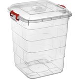 Prizmatik Saklama Kabı 10LT, Çok Amaçlı ve Dayanıklı Organizer - Seçenek 1 - Ahşap - Bej - Siyah