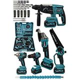 PRO 21v Akülü 5'li Set Kırıcı Delici Hilti Taşlama Somun Sıkma Akülü Vidalama Budama TAŞLAMA