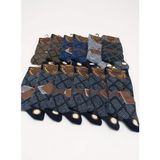 Pro Boutique Style Ağrı Lambswool (Yün) Erkek Çorap; Asorti 12'li Paket; Dikişsiz - 41 - 44