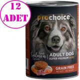 Pro Choice 12x400 gr Kuzulu Somonlu ve Havuçlu Yetişkin Köpek Konservesi