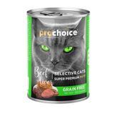 Pro Choice 400 gr Selective Cats Tahılsız Sığır Etli ve Ciğerli Yetişkin Kedi Konservesi