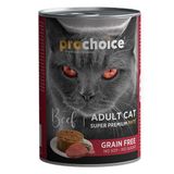 Pro Choice Beef Biftek Etli Tahılsız 6x400 gr Kedi Konservesi