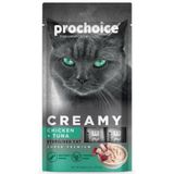 Pro Choice Creamy Tavuklu ve Ton Balıklı Krema Sıvı 4x15 gr Kedi Ödülü