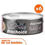 Pro Choice Mother Baby Cat Anne ve Yavru Kediler İçin Tavuklu Yaş Mama 80 Gr x 6 Adet