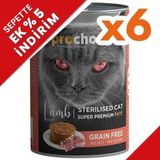 Pro Choice Sterilised Lamb Kuzu Etli Tahılsız Kısırlaştırılmış 6x400 gr Kedi Konservesi