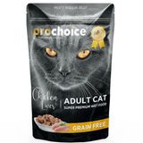 Pro Choice Tahılsız Tavuk ve Ciğerli Yetişkin 85 gr Kedi Pouch Konservesi