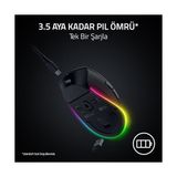 Pro Click V2 - Kablosuz Ergonomik Mouse - Aı Prompt Assist - 30K Optik Sensör - 3,5 Ay Pil Ömrü (14 Bölgeli Chroma Rgb, Hyperscroll Eğilebilir Mouse Tekerleği) Siyah