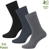 Pro Çorap Modal İplik Erkek Soket Çorap - 3 Çift - Dikişsiz - Atlas - 18002 - Set 4 - Çok Renkli