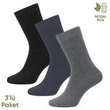 Pro Çorap Modal İplik Erkek Soket Çorap - 3 Çift - Dikişsiz - Atlas - 18002 - Set 4