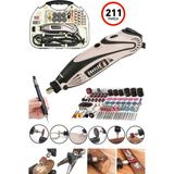 Pro Draxler Germany 1800 W Gravür Oyma Makinesi Dremel Taşlama Zımpara Kesme Seti 211 Parça Spiral Uzatmalı