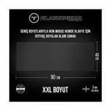 Pro Edition - Dikişli Kenar 70X30, 90X40, 100X50 ve 120X60 cm Oyuncu Gaming Mouse Pad (Siyah, 90X40 Cm) - standart