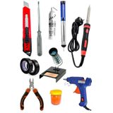 Pro Full Takim Kalem Havya 60W Lehim Makinesi Lehim Tel Pasta Stand Silikon Tabancasi Lehim Pompasi