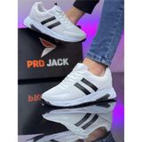 Pro Jack Beyaz Erkek Sneaker Spor Ayakkabı 42 Numaralı Suni Deri Düz Taban Konforlu Kullanım - 000Beyaz