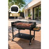 Pro Lüks Dev Kömürlü Mangal Barbekü Arabası Hediye Koruyucu Örtü 137 x 68 x 94 cm