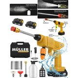 Pro Müller Alman 24 V Kömürsüz Motor Hava Soğutmalı Basınçlı Çift Akülü Oto Araba Yıkama Makinesi