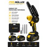 Pro Müller Alman Profesyonel Metal Dişli Çift Akülü Ağaç Odun Dal Kesme Şarjlı Budama Testeresi