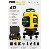 Pro Müller Alman Profesyonel Otomatik Hizalama 12 Köşe 360° Yeşil Lazer Çizgi Hizalama Terazi Çantalı