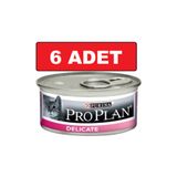 Pro Plan Delicate Hindi Etli Kedi Konservesi 6 Adet 85 Gr Hassas Kedi Yaş Maması