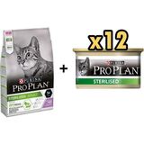 Pro Plan Hindili 3 kg Kısırlaştırılmış Kedi Maması + 12x85 gr Sterilised Ton ve Somonlu Kısırlaştırılmış Kedi Konservesi