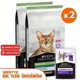 Pro Plan Kısırlaştırılmış Hindi Etli Kedi Maması 10 Kg x 2 Adet + 35 Adet Pro Plan Hairball Pouch