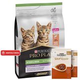Pro Plan Kitten Sterilised Somonlu Kısırlaştırılmış Yavru Kedi Maması 3 Kg + 2 Adet Gourmet Çorba