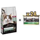Pro Plan Live Clear Sterilised Somonlu Kısır Kedi Maması 1.4 kg + 24 Adet Proplan Sterilised Ton ve Somonlu Kısırlaştırılmış Kedi Konservesi 85 gr