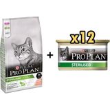 Pro Plan Somonlu 3 kg Kısırlaştırılmış Kedi Maması + 12x85 gr Sterilised Ton ve Somonlu Kısırlaştırılmış Kedi Konservesi