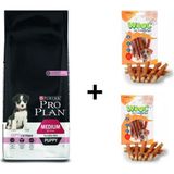 Pro Plan Somonlu Yavru Köpek Maması 12 kg + 2 Adet Wooc Ödül 80 gr