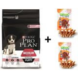 Pro Plan Somonlu Yavru Köpek Maması 3 kg + 2 Adet Wooc Ödül 80 gr
