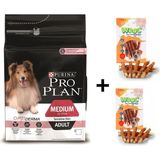 Pro Plan Somonlu Yetişkin Köpek Maması 3 kg + 2 Adet Wooc Ödül 80 gr