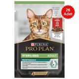 Pro Plan Sterilised Sos İçinde Sığır Etli Kısırlaştırılmış Pouch Kedi Yaş Maması 26x85 Gr