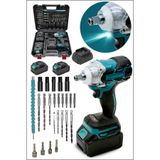 Pro Seri 48VF Çift Akülü Somun Bijon Sökme Takma Sıkma Matkap Kömürsüz Akülü Vidalama 32 Parça Set