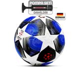 Pro-Serisi Futbol Topu Şampiyonlar Ligi Lazer Kesim Pompa Dahil Halı Saha Maç Futbol Topu Mavi 520