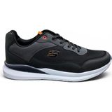 Pro Somicks Prosomicks Büyük Numara 45-46-47-48 Ortopedik Memory Foam Esnek Tabanlı Spor Ayakkabı - Siyah - Turuncu