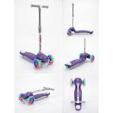 Pro Toys Harekete Duyarlı Işıklı/ledli Üç Teker Ayarlanabilir ve Katlanabilir Fren Sistemli Çocuk Scooter - Mor