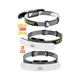 Pro Usb Şarjlı Kafa Lambası 2000 Lümen 38 Led Geniş Açı Kamp Lambası Avcı Balıkçı Kafa Feneri 5401