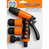 Proalet 4 Parça Otomatik Su Tabancası Seti, Ergonomik Plastik Saplı, Ayarlanabilir Püskürtme Başlıklı, 1/2” Hortum Adaptörlü, Tazyikli, Sis, Yağmurlama Modlu, Bahçe Sulama Tabancası Takımı (MD-605)