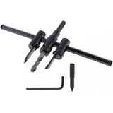 Proalet Ayarlı Panç Delme Seti, 200 mm, Çift Bıçaklı, 30-200 mm Çap Aralığı, 3-8 Inç Şaft, Elektrikli Matkap Uyumlu, Ahşap, Alçıpan Delme Aparatı, Alyan Anahtar Dahil
