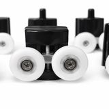 Proalet Duşakabin Tekeri, Krom 8’li Takım, 24 mm Çap, Alt Üst Takım, Cam, Kabin Tekerleği, Dayanıklı Yedek Parça (Siyah)