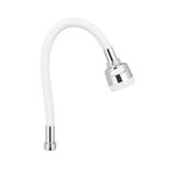 Proalet Esnek Silikon Musluk Başlığı, 50 cm, Kubar, Kıvrılabilir, Oynar Başlıklı, İki Fonksiyonlu Akış, Su Tasarruflu, Mutfak ve Lavabo Uyumlu, Yüksek Kalite, Dayanıklı, Vakumlu Ambalaj (Beyaz)