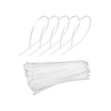 Proalet Plastik Kablo Bağı, 100 Adet, Isıya Dayanıklı, Kablo Tutturma Bağı, 6,6 Naylon, Kablo Kelepçesi, Tel Bağı Seti, Elektrik Tesisatı, Ofis, Ev Kullanımı İçin Kablo Düzenleyici (Beyaz, 3,6x150 mm)