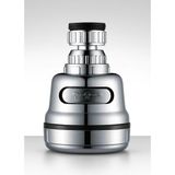 Proalet Uzun Musluk Başlığı, 360 ° Döner, Su Tasarruflu, 3 Fonksiyonlu, Difüzör, Yağmur, Sprey Modu, Kolay Montaj, Adaptörlü Musluk Aparatı - 00-Siyah - Beyaz