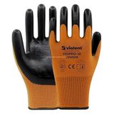 Proalet Violent Nitril Kaplı Örme Eldiven, Çift Renk,%100 Polyester, Kaymaz, Dayanıklı, Endüstriyel İş Eldiveni, İnşaat, Bahçe, Otomotiv, Lojistik İçin Uygun, Koruyucu, Zebra Eldiven (2, Turuncu)