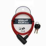 Proalet Yedek Anahtarlı Bisiklet Kilidi, Çelik Halatlı, PVC Kaplamalı Dayanıklı Kilit, Motor, Bebek Arabası ve Seyyar Araba İçin Uygun Güvenlik Kilidi (80 CM)