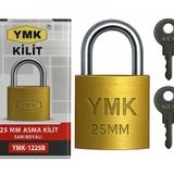 Proalet Yuma YMK Asma Kilit, Sağlam Döküm Gövdeli, Yedek Anahtarlı, Yüksek Güvenlikli, Paslanmaz Çelik Kulplu, Korozyon Dirençli, Kapı, Depo, Dolap ve Bahçe Kilidi (Kısa, Sarı, 25 mm)