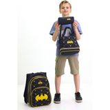 Probag Batman Temalı Erkek Çocuk 3’lü Okul Çanta Seti Süper Kahraman Sırt Çantası Beslenme Çantası Kalemlik - 3'lü Paket - Siyah1
